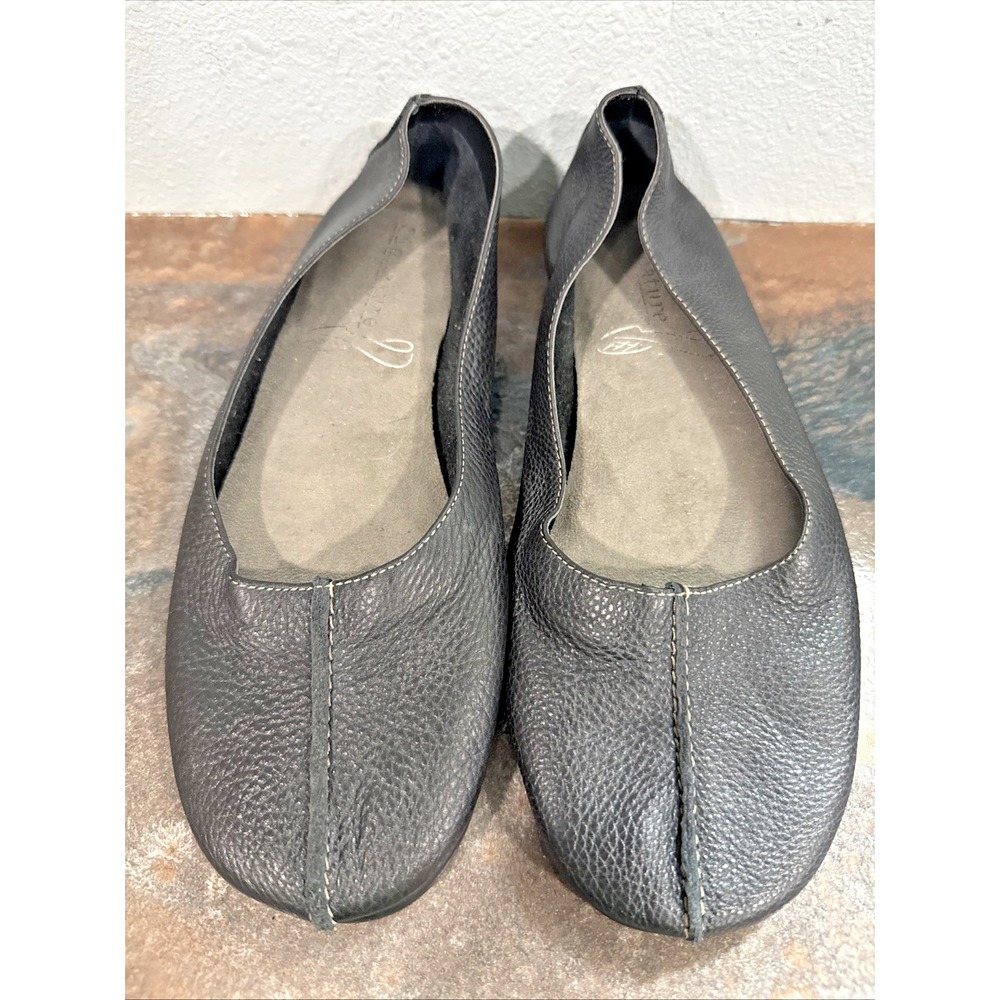 NWOB Aerosoles Sol Music Womens 7M Black Leather Ballet Flats Comfort Shoes